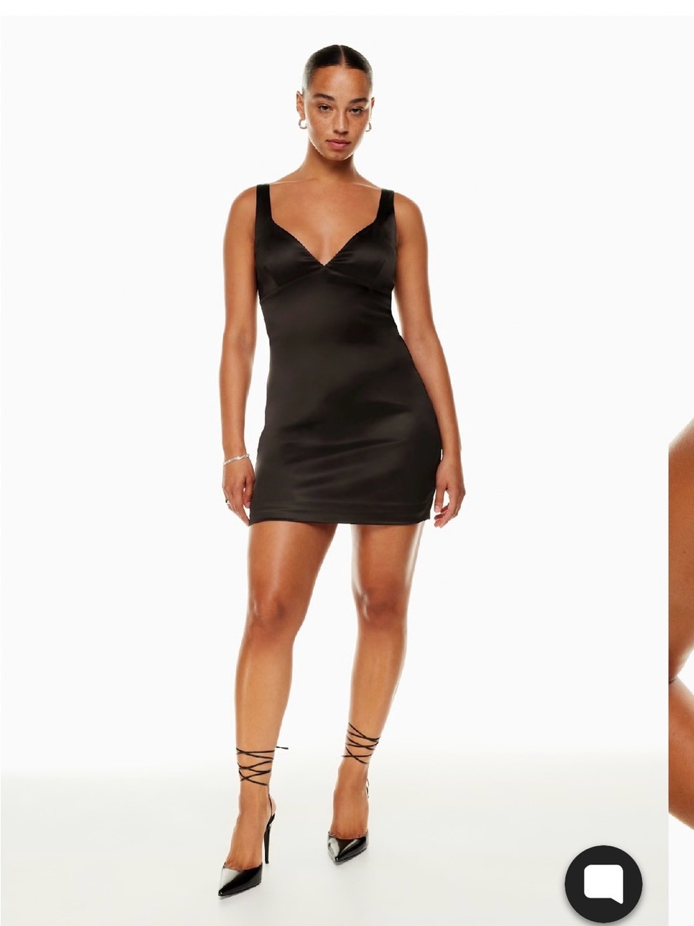 Aritzia Black Satin Mini Dress